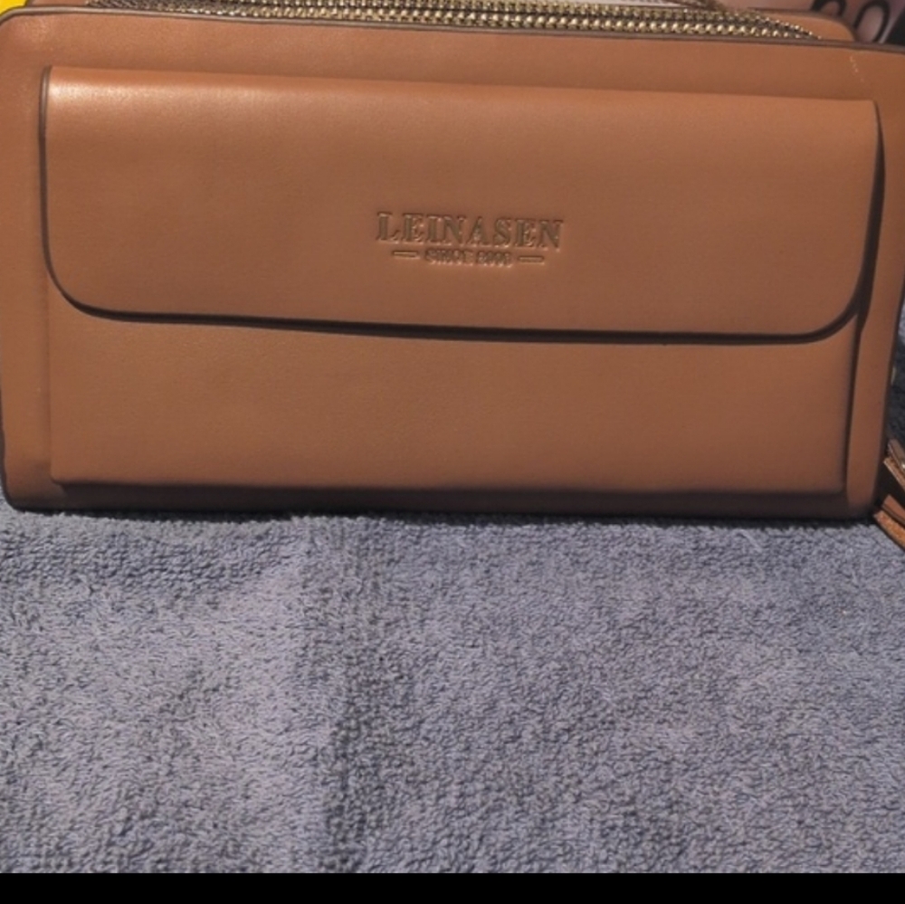 Brown Pu  leather WALLET By Leinasen with many compartments